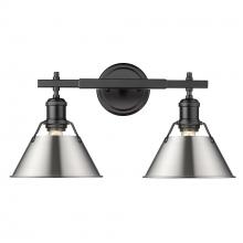  3306-BA2 BLK-PW - Orwell BLK 2 Light Bath Vanity in Matte Black with Pewter shades